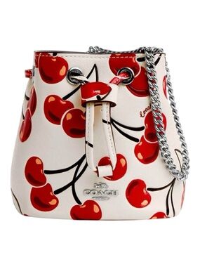 COACH Drawstring Wristlet with Cherry Print